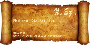 Nehrer Szibilla névjegykártya